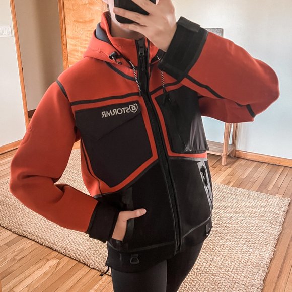 Stormr Other - Stormr Orange Colorblocked Heavy Duty Hooded Outdoor Neoprene Blend Coat Men's M